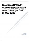 TLI4801 PORTFOLIO Semester 1 2024 (790512) - DUE 28 May 2024