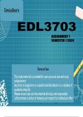 EDL3703 Assignment 1 (COMPLETE ANSWERS) Semester 1 2024 - DUE March 2024