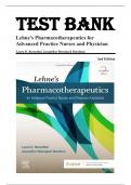 Test Bank Lehne’s Pharmacotherapeutics for Advanced Practice Nurses and Physician Assistants 2nd Edition by Laura D. Rosenthal & Jacqueline Rosenjack Burchum 9780323554954 Chapter 1-92| Complete Guide A+