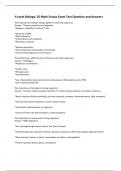 A Level Biology: 25 Mark Essays Exam Test Question and Answers