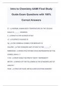 Intro to Chemistry AAMI Final Study Guide Exam Questions with 100% Correct Answers