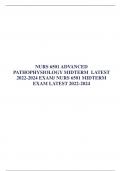 NURS 6501 ADVANCED PATHOPHYSIOLOGY MIDTERM LATEST EXAM/ NURS 6501 MIDTERM EXAM LATEST