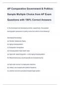 AP Comparative Government & Politics: Sample Multiple Choice from AP Exam Questions with 100% Correct Answers
