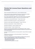 Florida Vet License Exam Questions and Answers (Graded A)