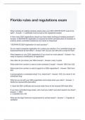 Florida rules and regulations exam with complete solutions