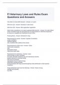 Fl Veterinary Laws and Rules Exam Questions and Answers