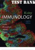 Test Bank for Kuby Immunology, 8th Edition by Jenni Punt, Sharon Stranford, Patricia Jones and Judy Owen. ISBN-10: 1464189781||All Chapters 1-20||Complete Guide A+