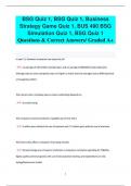 BSG Quiz 1, BSG Quiz 1, Business  Strategy Game Quiz 1, BUS 490 BSG  Simulation Quiz 1, BSG Quiz 1 Questions & Correct Answers/ Graded A+