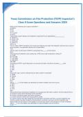 Texas Commission on Fire Protection (TCFP) Inspector's  Class II Exam Questions and Answers 2024