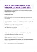 Medication Administration NCLEX Questions and Answers 100% pass.