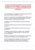 ATI RN FUNDAMENTALS REAL ACTUAL EXAM  QUESTIONS AND CORRECT ANSWERS LATEST  UPDATE 2023-2024 100 REAL QUESTIONS AND  ANSWERS. Can an RN delegate to the LPN to provide tracheostomy care to a  client with pneumonia? - ANSWER >>>>Yes. A nurse on 