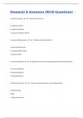 Glowacki & Sommers 309 (RCIS Questions) With 100% Correct And Complete Answers| Sure Success|97 Pages