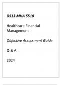 (WGU D513) MHA 5510 Healthcare Financial Management Objective Assessment Guide 2024.