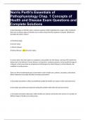 Norris Porth's Essentials of Pathophysiology Chap. 1 Concepts of Health and Disease Exam Questions and Complete Solutions