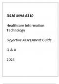 (WGU D516) MHA 6310 Healthcare Information Technology Objective Assessment Guide 2024