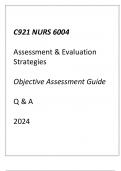 (WGU C921) NURS 6004 Assessment & Evaluation Strategies Objective Assessment Guide 2024.