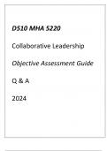 (WGU D510) MHA 5220 Collaborative Leadership Objective Assessment Guide 2024.