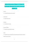 Edexcel Economics Theme 1.1 Nature of  Economics Questions & Correct Answers/  Graded A+