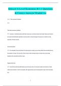 Edexcel A Level Economics B 1.1 Questions  & Correct Answers/ Graded A+