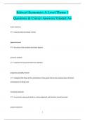 Edexcel Economics A Level Theme 1 Questions & Correct Answers/ Graded A+