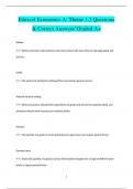 Edexcel Economics A: Theme 1.2 Questions  & Correct Answers/ Graded A+