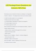 LSO Paralegal Exam Questions and Answers 100% Pass