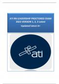 ATI RN LEADERSHIP PROCTORED EXAM  2023 VERSION 1, 2, 3 Latest Updated latest A+