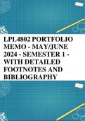 LPL4802 PORTFOLIO  MEMO - MAY/JUNE  2024 - SEMESTER 1 - WITH DETAILED  FOOTNOTES AND  BIBLIOGRAPHY