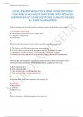 LOCAL ANAESTHESIA CDCA FINAL EXAM QUESTION BANK 2023/2024 | CONTAINS 200 ACCURATE QUESTIONS WITH DETAILED ANSWERS EXACT EXAM QUESTIONS|4 DIFFERENT VERSIONS| ALREADY GRADED A+