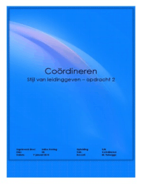 Coordineren opdracht 2