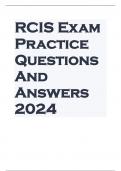 RCIS Exam Practice Questions And Answers 2024