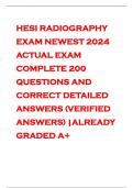 HESI RADIOGRAPHY EXAM NEWEST 2024 ACTUAL EXAM COMPLETE 200 QUESTIONS AND CORRECT DETAILED ANSWERS (VERIFIED ANSWERS) |ALREADY GRADED A+