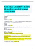 CIB 4203 Chapter 1 Exam Questions and Answers 100% Pass