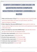 CLIENT CENTERED CARE EXAM 1 90 QUESTIONS WITH COMPLETE SOLUTIONS (VERIFIED ANSWERS) A+ RATED