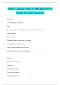 English Language paper 2- AQA Questions &  Correct Answers/ Graded A+