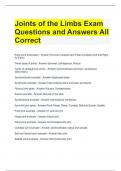Joints of the Limbs Exam Questions and Answers All Correct 