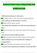 American Red Cross Lifeguarding Test (CPR-First Aid) Questions with 100% Correct Answers | Verified | Updated 2024