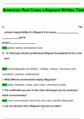 American Red Cross Lifeguarding & Red Cross Lifeguarding BUNDLED RED CROSS WSI Final Exam  Red Cross WSI Certification Test  American Red Cross Lifeguarding Final Written Exam  American Red Cross CPR/AED/First Aid Final Written Exam | American Red C