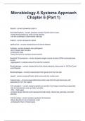 Microbiology A Systems Approach  Chapter 6 (Part 1) Absorb - correct answersto soak in Acid fast Bacteria - correct answers-contain mycolic acid (a wax) -resist decolorization by acids during staining -can be a pathogen (tuberculosis, leprosy) Adsorb - co