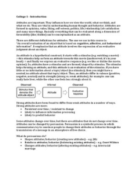 Attitudes and Communication (The psychology of attitudes and attitude change)