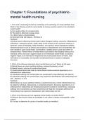 Chapter 1: Foundations of psychiatric- mental health nursing Exam 2024/2025 Questions With Completed & Verified Solutions.