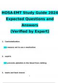 EMT Hosa 2024 Expected Questions and Answers (Verified by Expert)