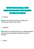 HOSA pharmacology2024 Expected Questions and Answers (Verified by Expert)