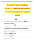 World Hist 9 2nd semester Exam (COMPLETE ANSWERS) All responses are correct, with a guarantee of perfect success. I can define industrialization. - Answer Producing goods by machine not by hand I can describe the negative effects of the rapid growth on ci