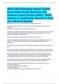 WGU C202 Managing Human Capital Exam Study Guide Questions and Answers Latest Version (2024 / 2025) Graded A+ (Verified By Experts to help you with your Exams)