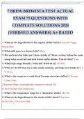 7 BREW BREWISTA TEST EXAMS WITH QUESTIONS AND VALIDATED ANSWERS 