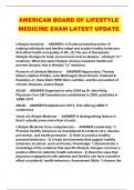 AMERICAN BOARD OF LIFESTYLE MEDICINE EXAM LATEST UPDATE 