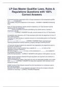LP Gas Master Qualifier Laws, Rules &  Regulations Questions with 100%  Correct Answers