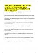 ORELA ELEMENTARY EDUCATION SUBTEST 1: LANGUAGE ARTS QUESTIONS AND ANSWERS WITH SOLUTIONS 2024