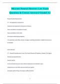 Missouri Funeral Directors Law Exam Questions & Correct Answers/ Graded A+